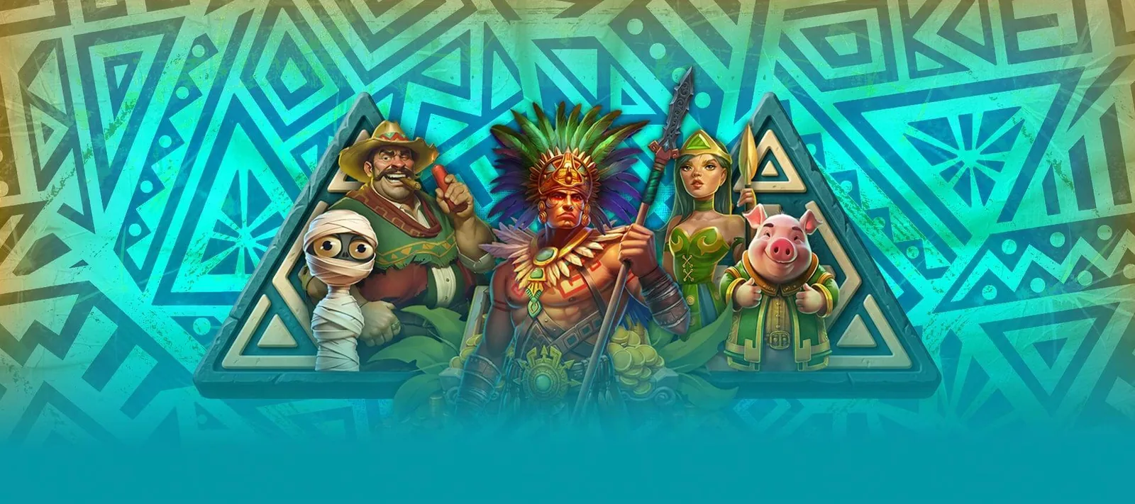 Slotspice Casino welcome offer artwork with an Aztec temple, gold coins and a slot reel